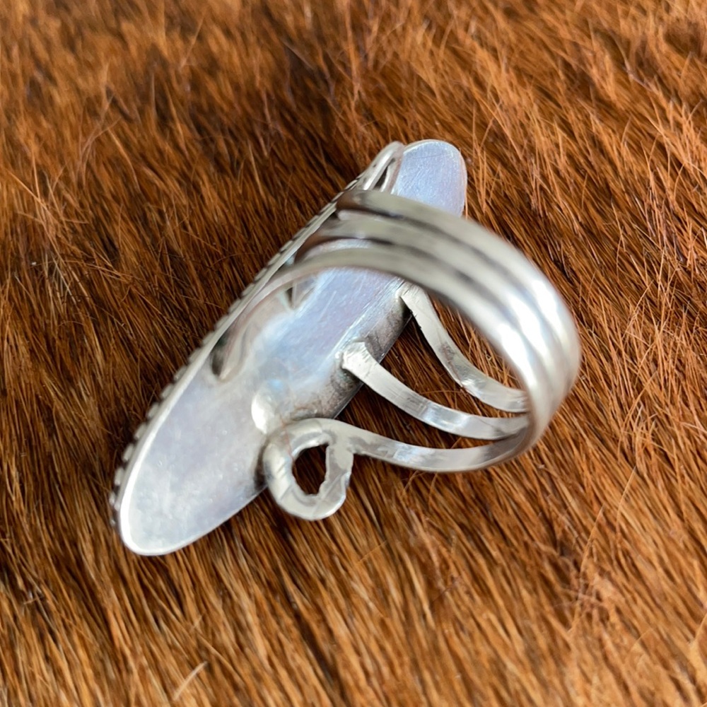 🎄Handmade Ladies Turquoise / Sterling Silver Ring - Picture 3 of 4